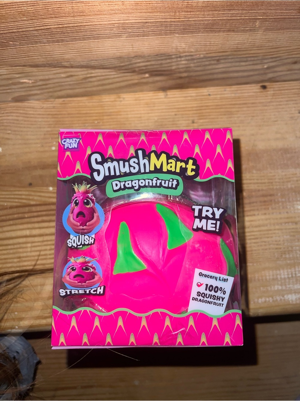SmushMart Dragonfruit Squishy Toy - Bright Pink & Green